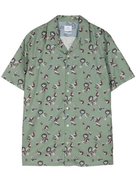 Chemise en coton à imprimé Ps Paul Smith vert