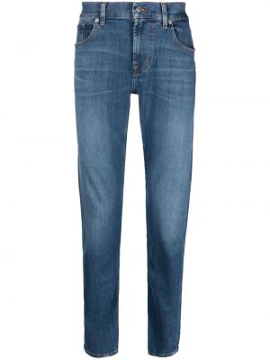 Jeans skinny taille basse slim 7 For All Mankind bleu