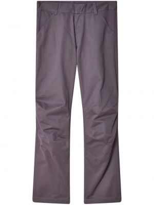 Bavlnené rovné nohavice na zips Olly Shinder fialová