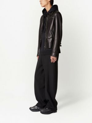 Ādas jaka ar radzēm Valentino Garavani melns