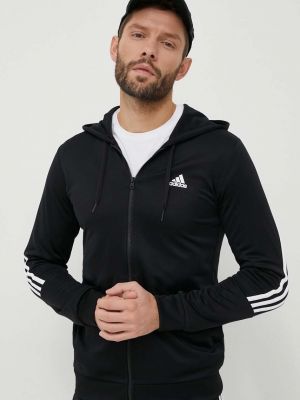 Trening slim fit cu dungi Adidas negru