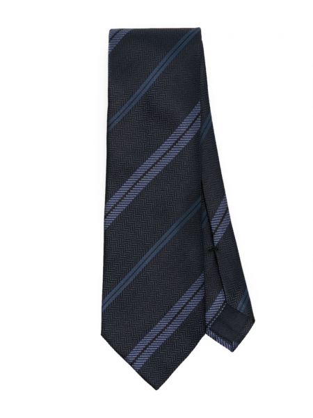 Jedwabny krawat żakardowy Tom Ford niebieski