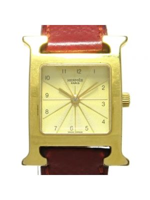 Zegarek skórzany Hermès Vintage czerwony