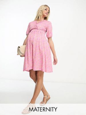 Платье мини с принтом Mama.licious розовое