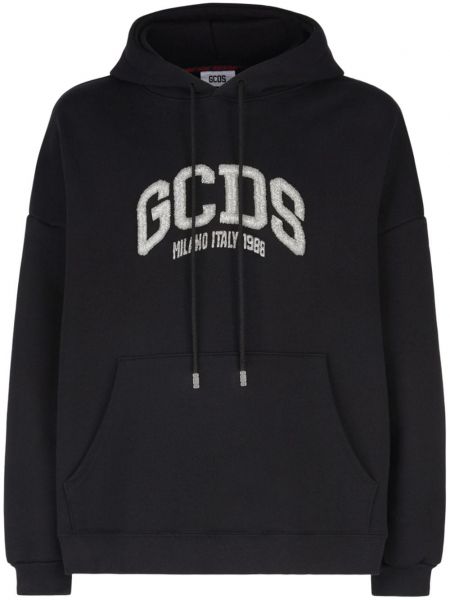 Pamučna hoodie s kapuljačom Gcds crna