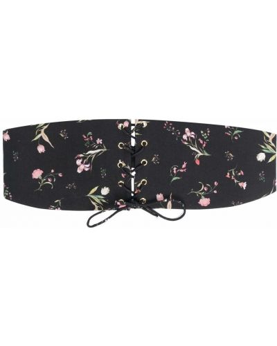 Cinturón de flores con estampado de encaje Roses & Lace negro
