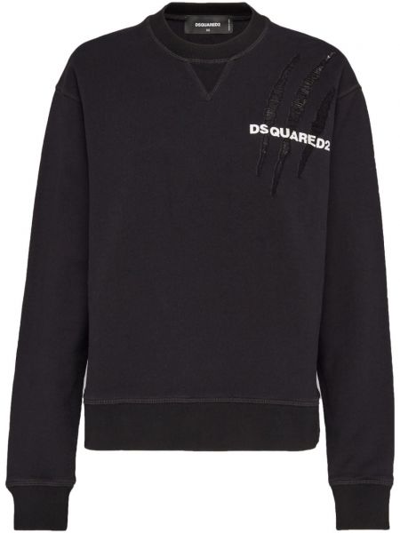 Pamučna dugi sweatshirt Dsquared2 crna