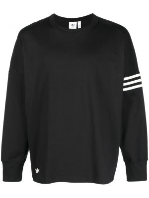 Çizgili sweatshirt Adidas siyah