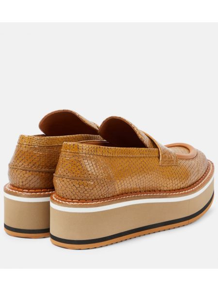 Pantofi loafer din piele cu platformă Clergerie maro