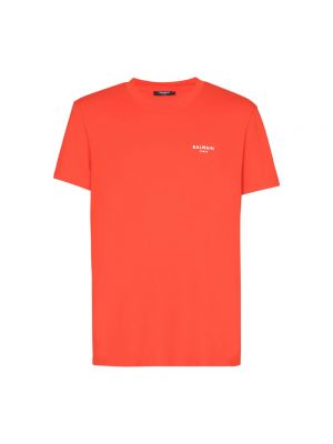 Koszulka z nadrukiem Balmain pomarańczowa