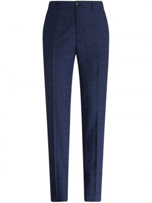 Pantaloni in tessuto jacquard Etro blu