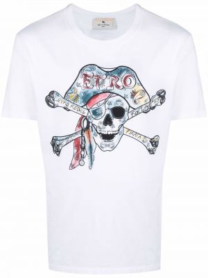 Тениска с принт Etro бяло