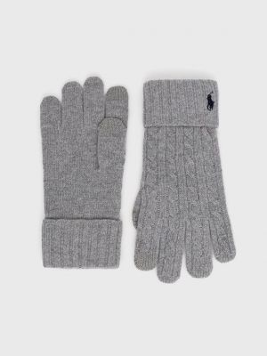 Шерстяные перчатки Polo Ralph Lauren серые