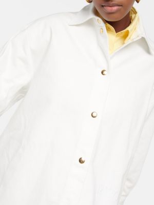 Oversized rifľová košeľa Patou biela