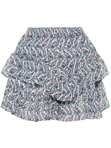 Pamučne kratke hlače s cvjetnim printom s printom Marant Etoile plava