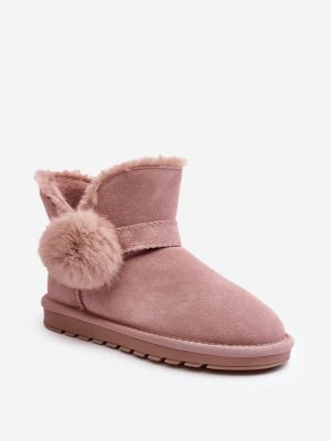 Велурени зимни обувки за сняг Kesi розово