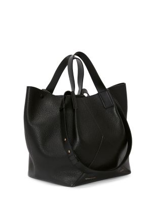 Кожени шопинг чанта Victoria Beckham черно