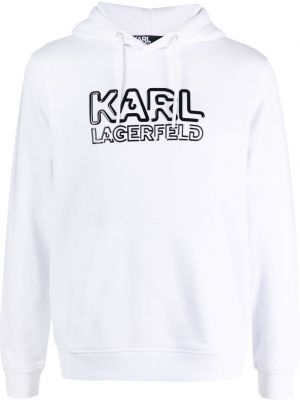 Суичър с качулка бродиран Karl Lagerfeld бяло