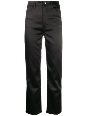 Pantalones rectos de cintura alta J Brand negro