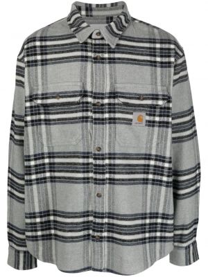Kostkovaná bavlněná košile Carhartt Wip šedá
