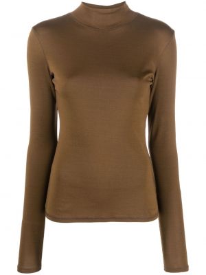 Bavlnené tričko Lemaire hnedá