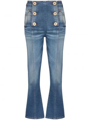 Zvonové džíny s knoflíky Balmain modré