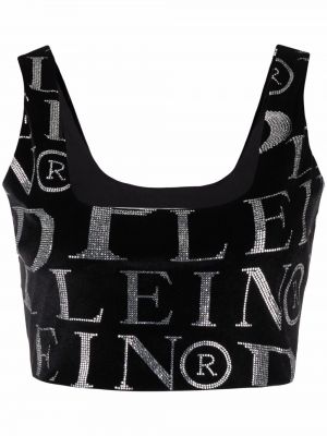 Ärmlös crop top Philipp Plein svart