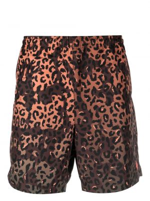 Kratke hlače s printom s leopard uzorkom Marcelo Burlon County Of Milan smeđa