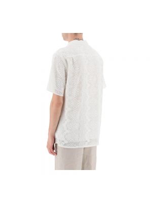 Haftowany sweter flanelowy Portuguese Flannel biały