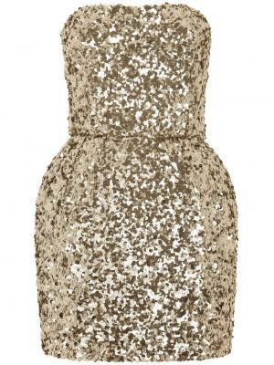 Koktejlové šaty s flitry Dolce & Gabbana zlaté