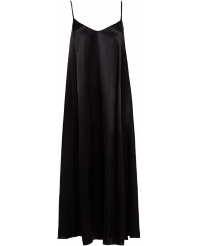 Černé saténové šaty ke kolenům Enza Costa