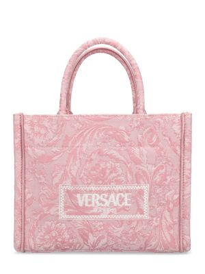 Τσάντα shopper ζακάρ Versace μαύρο