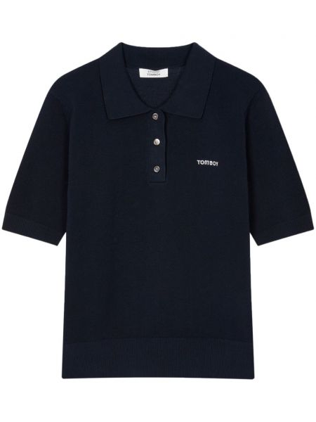 Megzta siuvinėta polo marškinėliai Studio Tomboy mėlyna