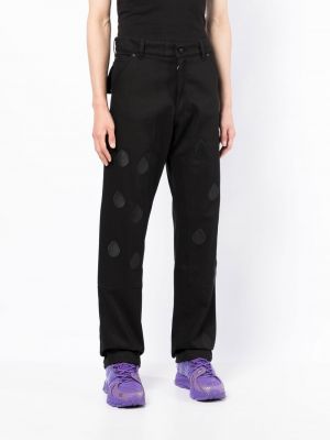 Rovné kalhoty s výšivkou Duoltd černé