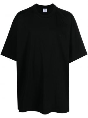Βαμβακερή μπλούζα με κέντημα Vetements μαύρο