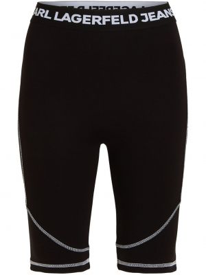Pantaloni scurți din denim cu imagine Karl Lagerfeld Jeans negru