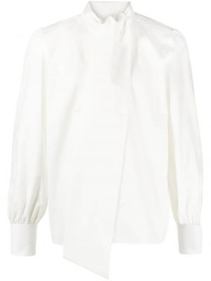 Oversized βαμβακερό πουκάμισο Saint Laurent λευκό