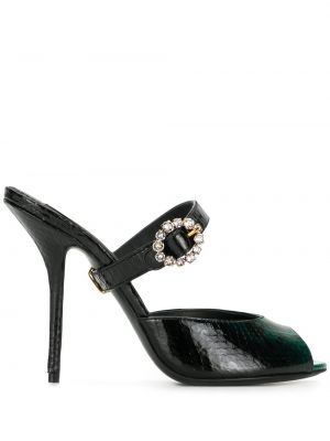 Calzado con tacón de cristal Dolce & Gabbana negro