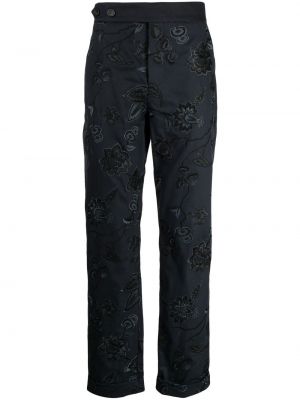 Pantaloni cu model floral Erdem albastru
