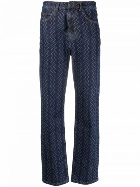 Pantalones rectos con estampado Missoni azul