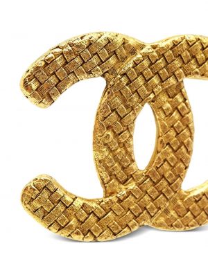 Broszka tweedowa Chanel Pre-owned złota