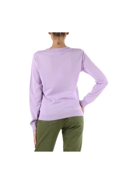 Jersey con bordado de algodón de tela jersey Sun68 violeta