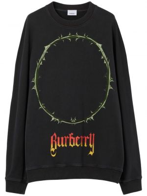 Βαμβακερός φούτερ με σχέδιο Burberry μαύρο