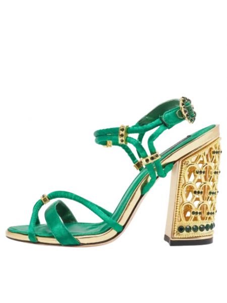 Satynowe sandały trekkingowe Dolce & Gabbana Pre-owned zielone