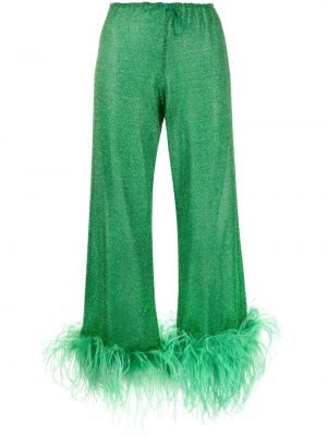 Ravne hlače s perjem Oseree zelena