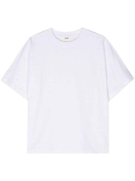 T-shirt en coton col rond Séfr blanc