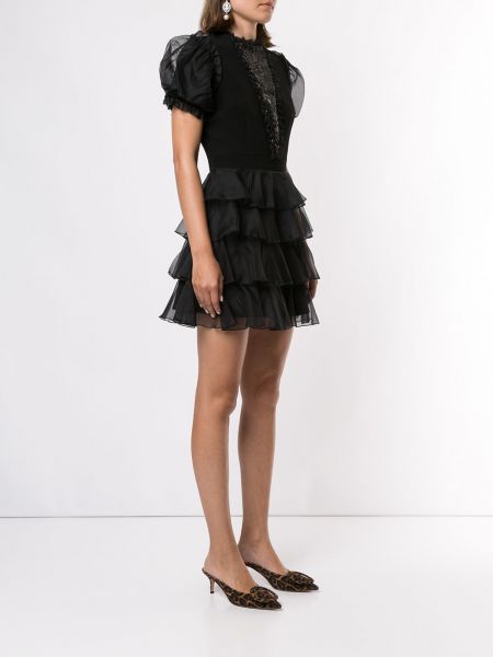 Sukienka koktajlowa z falbankami Macgraw czarna