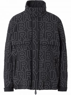Pernata jakna s vezom Burberry crna
