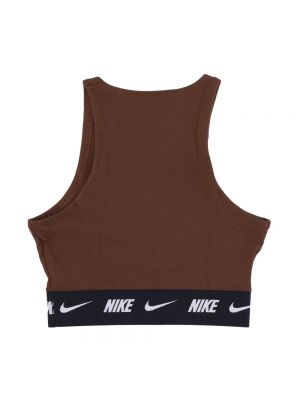 Crop top Nike brązowy