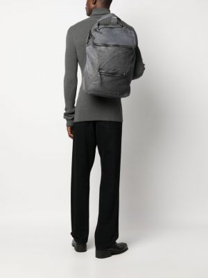 Leder rucksack mit reißverschluss Giorgio Brato grau